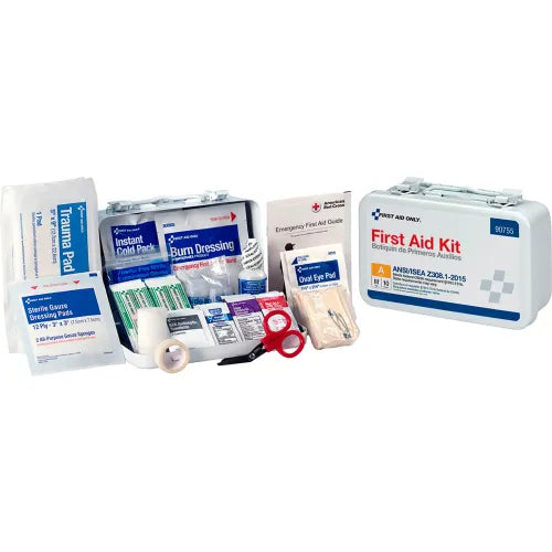 First Aid Only® 10 Person First Aid Kit, ANSI 2015 Class A, Metal Case