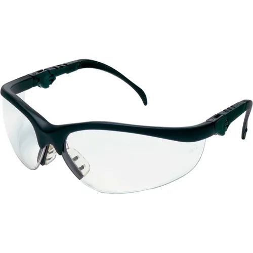MCR Safety KD310 Klondike® Plus Safety Glasses, Ratchet Temple, Black Frame, Clear Lens - Pkg Qty 12