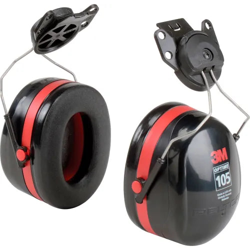 3M™ PELTOR Optime™ 105 Earmuffs H10P3E, Hard Hat Attached, NRR 18 dB