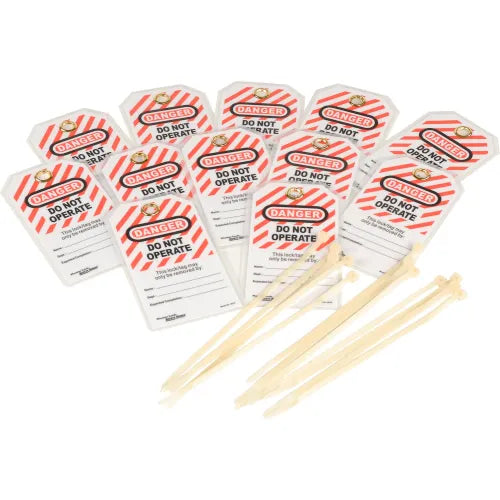 Master Lock® Safety "Do Not Operate" Lockout Tagout Tags, English, 12/Bag, 497A