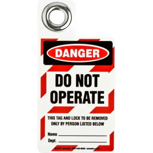 Brady® 105723 Padlock Tag- Danger Do Not Operate, Polyester, 3"W x 3"H, 1 Each