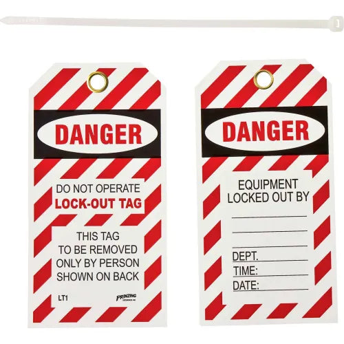 Brady® LT10 Lockout Tag- Danger Do Not Operate Lock-Out Tag, 2 Sided, 10/Pkg, Vinyl, 25/Pack
