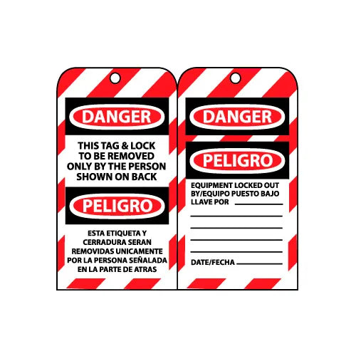 NMC™ SPLOTAG1 This Bilingual Lockout Tag & Lock To Be Removed Only By The Person Shown