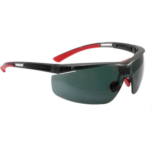 Honeywell North Adaptec Safety Glasses,  Half Frame, Black Frame, Smoke Lens, Anti-Fog