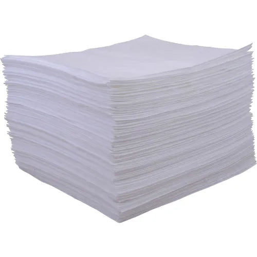 Global Industrial&#153; Oil Only Sorbent Pads, Medium-weight, 15&quot;W x 18&quot;L, White, 100/Pack