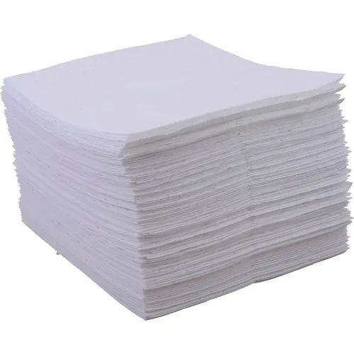 Global Industrial&#153; Oil Only Sorbent Pads, Heavyweight, 15&quot;W x 18&quot;L, White, 100/Pack