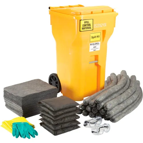 Global Industrial&#153; Universal Wheeled Spill Kit, 65 Gallon