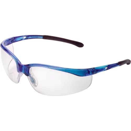 Global Industrial&#153; Half Frame Safety Glasses, Anti-Fog, Clear Lens, Blue Frame