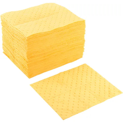 Global Industrial&#8482; Hazmat Pad, Heavyweight, 15&quot; x 18&quot;, Yellow, 100/Pack