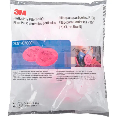 3M&#8482; Particulate Filter 2091/07000(AAD), P100 Respiratory Protection, 2/PK