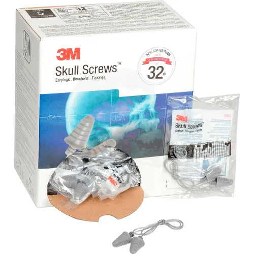 3M&#8482; Skull Screws&#153; Corded Earplugs P1301, 120 Pairs/Box