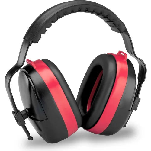 Elvex&#174; MaxiMuff&#153; Multi-Position Earmuff, Dielectric, Over-The-Head, NRR 28 dB, Black/Red