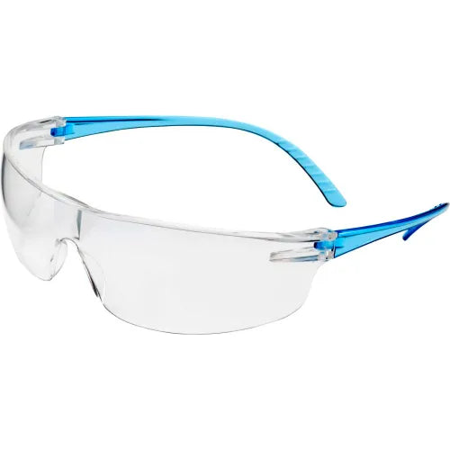 Uvex&#174; SVP205 Safety Glasses, Blue Frame, Clear Lens - Pkg Qty 10