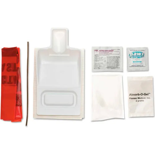 Medline Fluid Clean-Up Kit, 7 Pieces, Synthetic-Fabric Bag